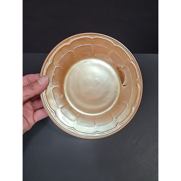 Vintage Termocrisa Peach Lusterware Coffee Cup Mug & Plate (6.5") - Picture 10 of 12